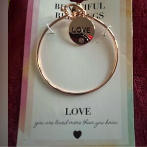 Gold Tone Love Charm Bracelet NWT